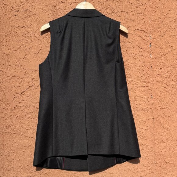 All Saints Mason Sleeveless Blazer Vest 100% Wool - Grey - Picture 3 of 4